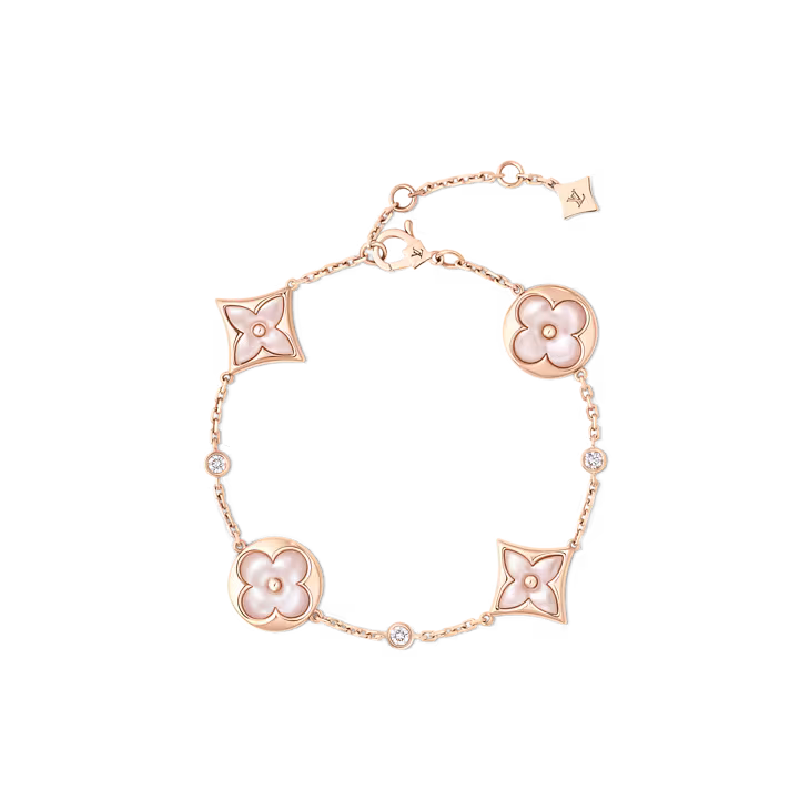 Color Blossom BB Star andSun Multi-Motif Bracelet, Rose Gold, Pink Mother-of-Pearl and Diamonds