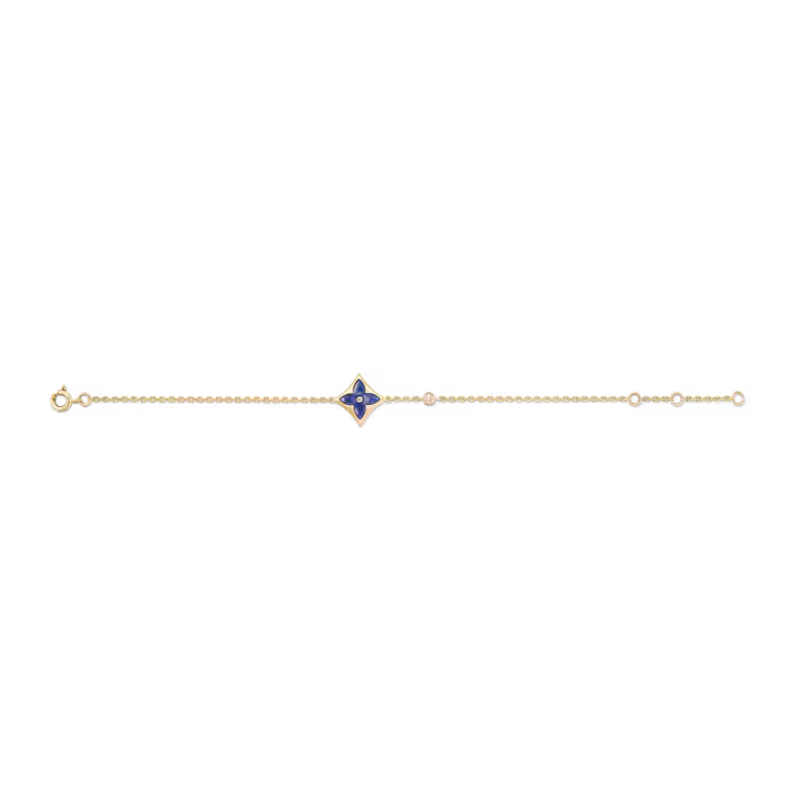 Color Blossom BB Star Bracelet, Yellow Gold, Sodalite and Diamond