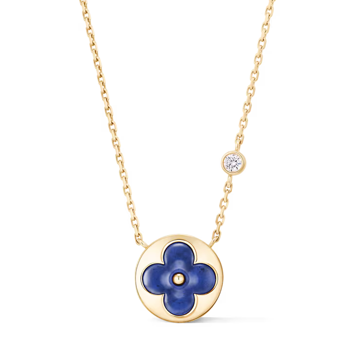 Color Blossom BB Sun Pendant, Yellow Gold, Sodalite and Diamond