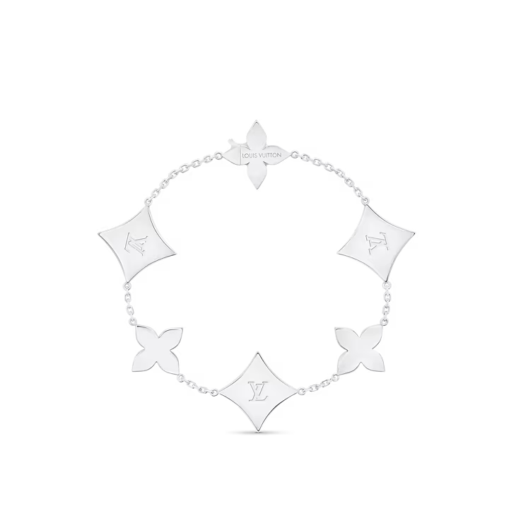 Color Blossom M Star Multi-Motif Bracelet, White Gold, Onyx and Diamonds