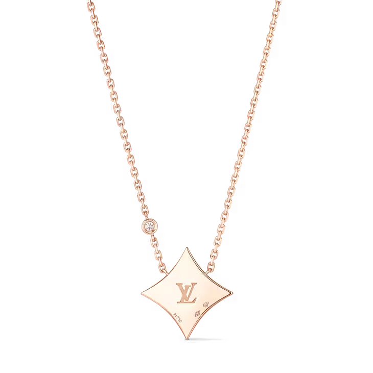 Color Blossom M Star Pendant, Pink Gold, White Mother-of-Pearl and Diamonds