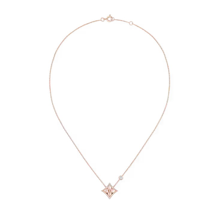 Colour Blossom BB Star Pendant, Pink Gold, Pink Mother-Of-Pearl And Diamond