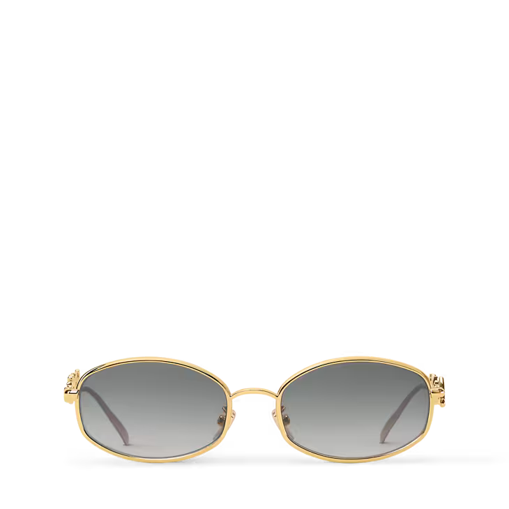 LV Script Metal Round Sunglasses