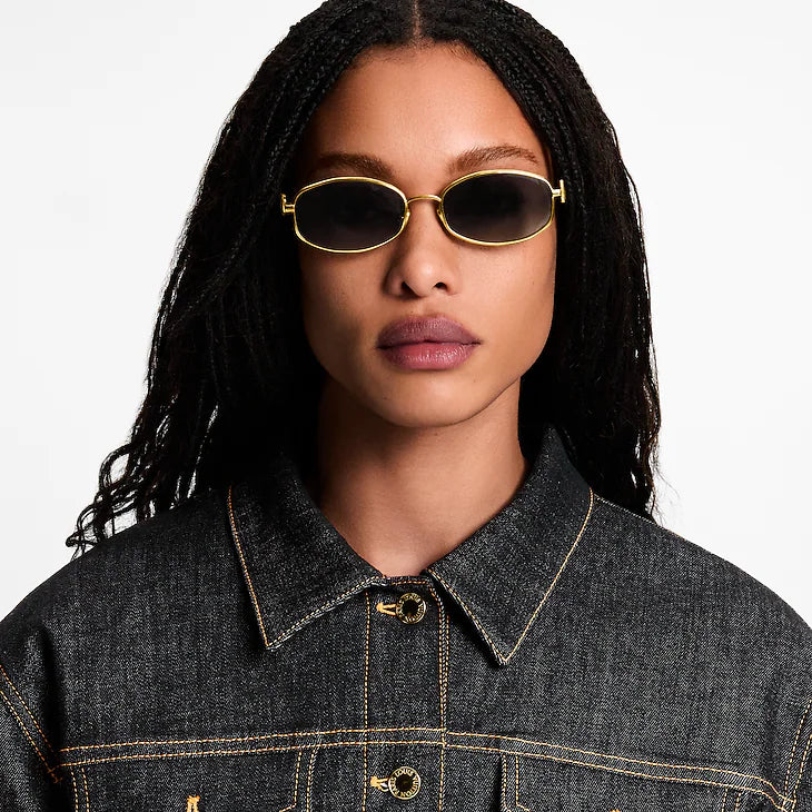 LV Script Metal Round Sunglasses