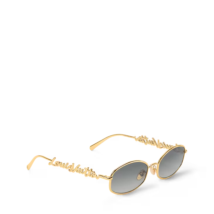 LV Script Metal Round Sunglasses